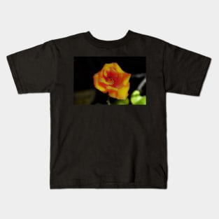 Yellow red rose blossom Kids T-Shirt